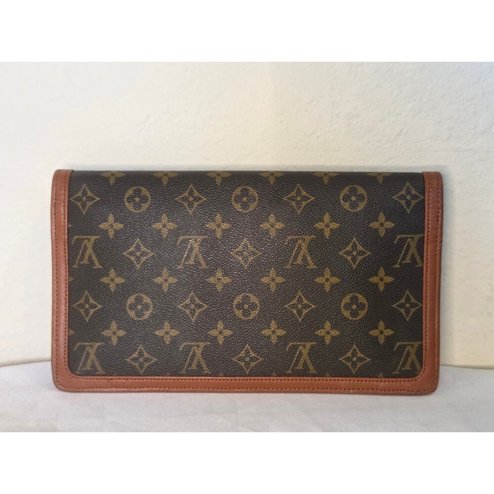 Louis Vuitton Dame GM Pochette Monogram Canvas Clutch Bag Vintage Made in France - Picture 4 of 13